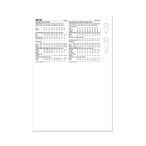 Simplicity Sewing Pattern S9740 / R11773 MIMI G Dress Knit Misses Size 4-12 - Picture 2 of 7